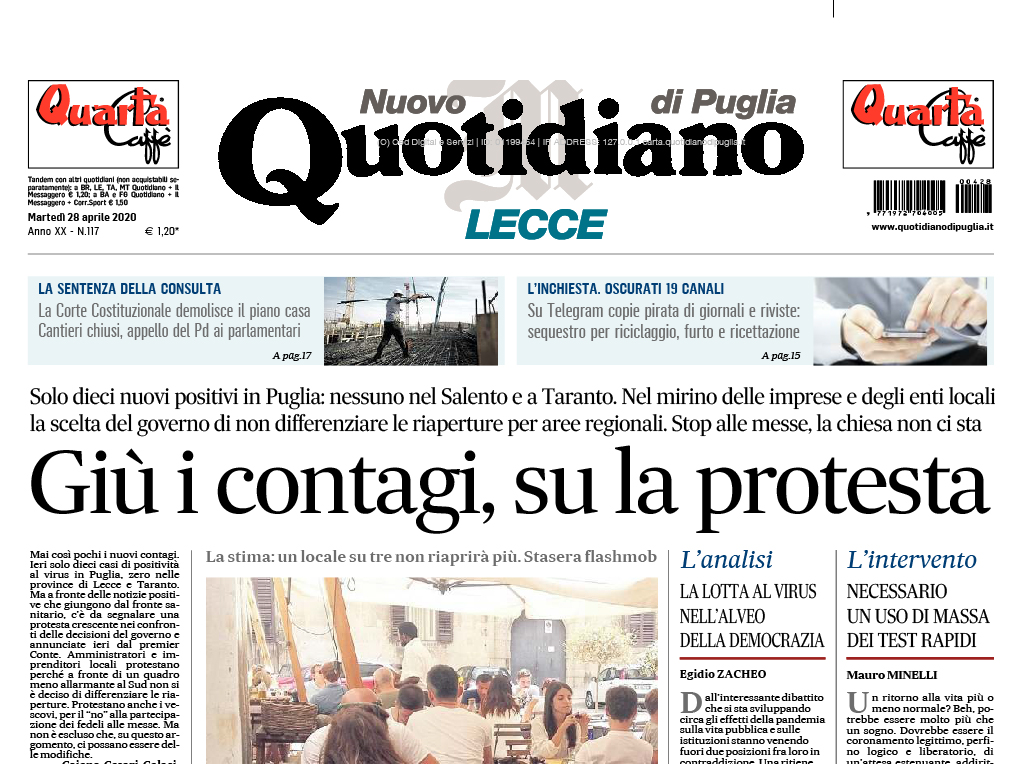 Quotidiano di Puglia: necessario un uso di massa dei test rapidi